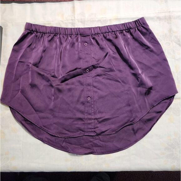 By Stacy London Addable Shirt Skirt sz XL Mini Silky Touch Purple Faux Button - Picture 3 of 7